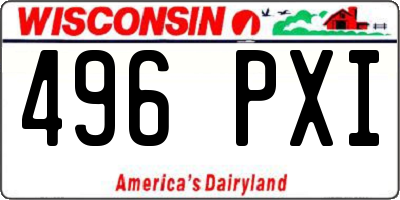 WI license plate 496PXI