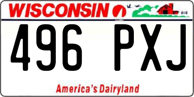WI license plate 496PXJ