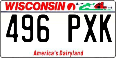 WI license plate 496PXK