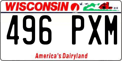 WI license plate 496PXM