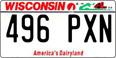 WI license plate 496PXN
