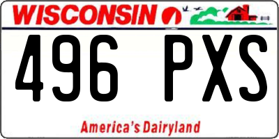 WI license plate 496PXS