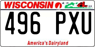 WI license plate 496PXU