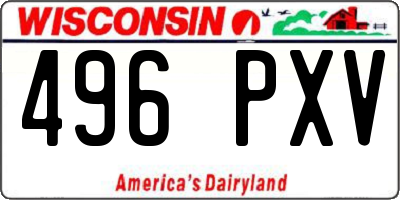 WI license plate 496PXV