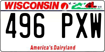 WI license plate 496PXW