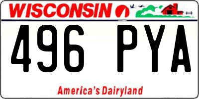 WI license plate 496PYA