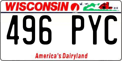 WI license plate 496PYC