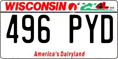 WI license plate 496PYD