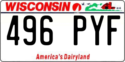 WI license plate 496PYF