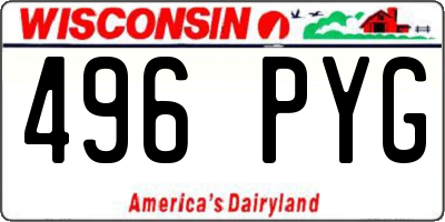 WI license plate 496PYG