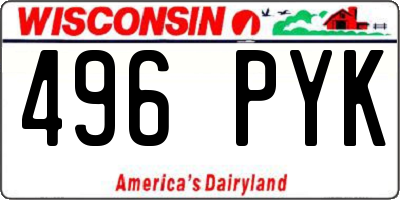 WI license plate 496PYK