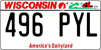 WI license plate 496PYL
