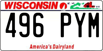 WI license plate 496PYM