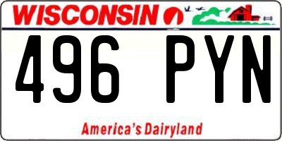 WI license plate 496PYN