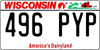 WI license plate 496PYP