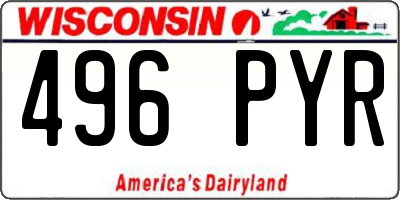 WI license plate 496PYR