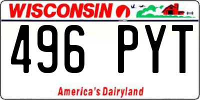WI license plate 496PYT