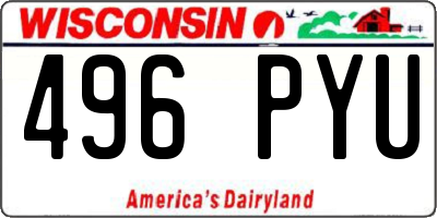 WI license plate 496PYU