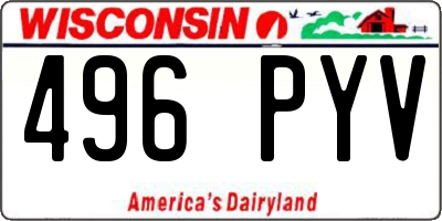 WI license plate 496PYV