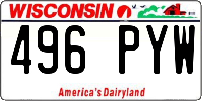 WI license plate 496PYW