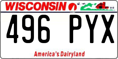 WI license plate 496PYX