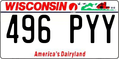 WI license plate 496PYY