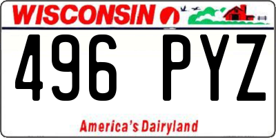 WI license plate 496PYZ