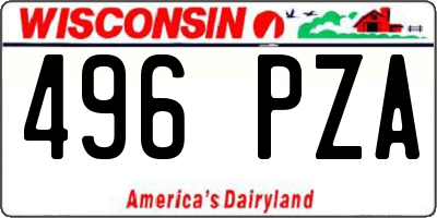 WI license plate 496PZA