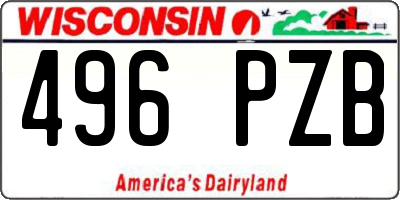 WI license plate 496PZB