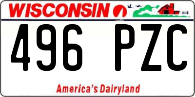 WI license plate 496PZC