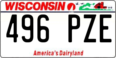 WI license plate 496PZE