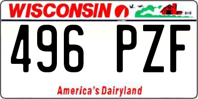 WI license plate 496PZF