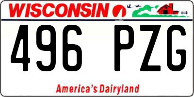 WI license plate 496PZG