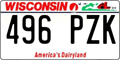 WI license plate 496PZK