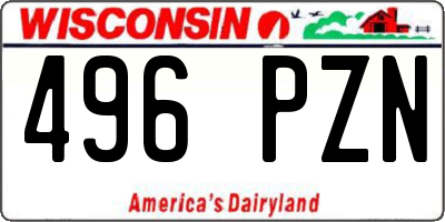 WI license plate 496PZN