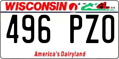 WI license plate 496PZO