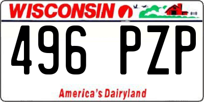 WI license plate 496PZP