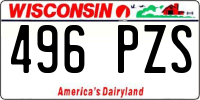 WI license plate 496PZS