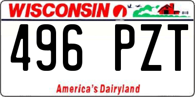 WI license plate 496PZT