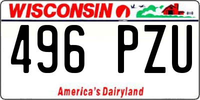 WI license plate 496PZU