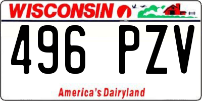 WI license plate 496PZV