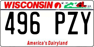 WI license plate 496PZY