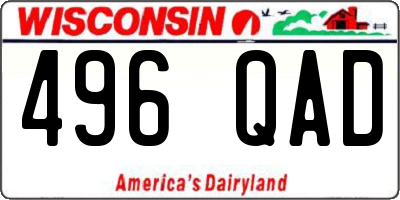 WI license plate 496QAD