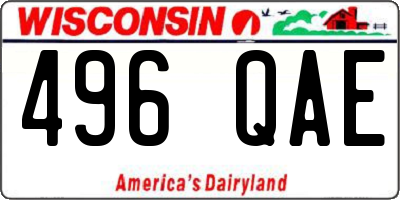 WI license plate 496QAE