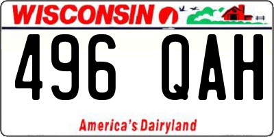 WI license plate 496QAH