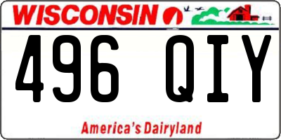 WI license plate 496QIY
