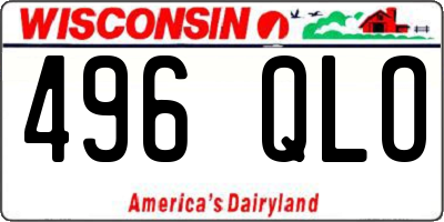 WI license plate 496QLO