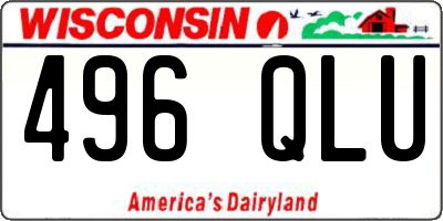 WI license plate 496QLU