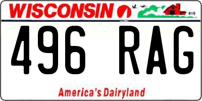 WI license plate 496RAG