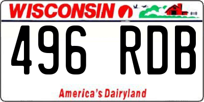 WI license plate 496RDB